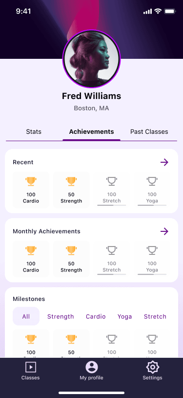 Profile achievements