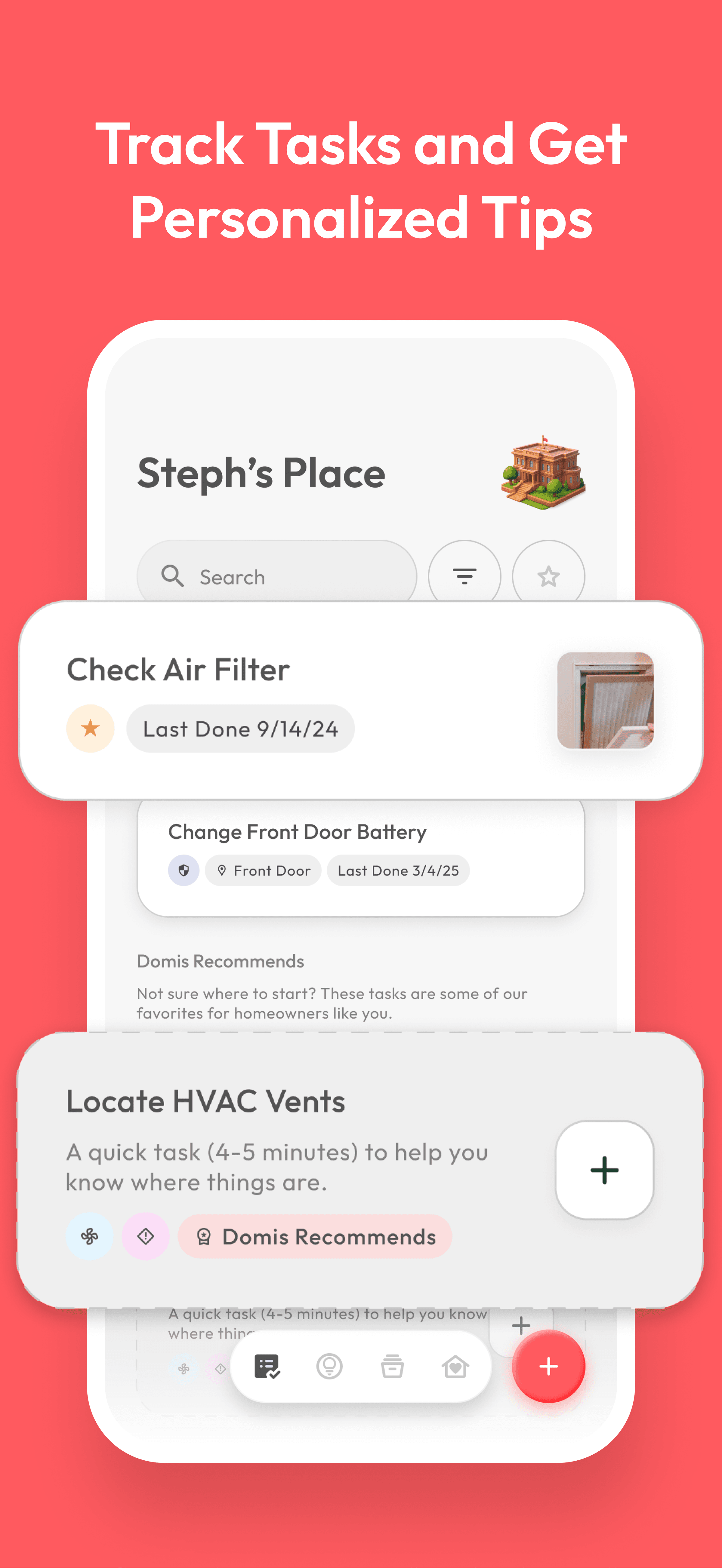 Domis UI: smart recommendations and scheduling