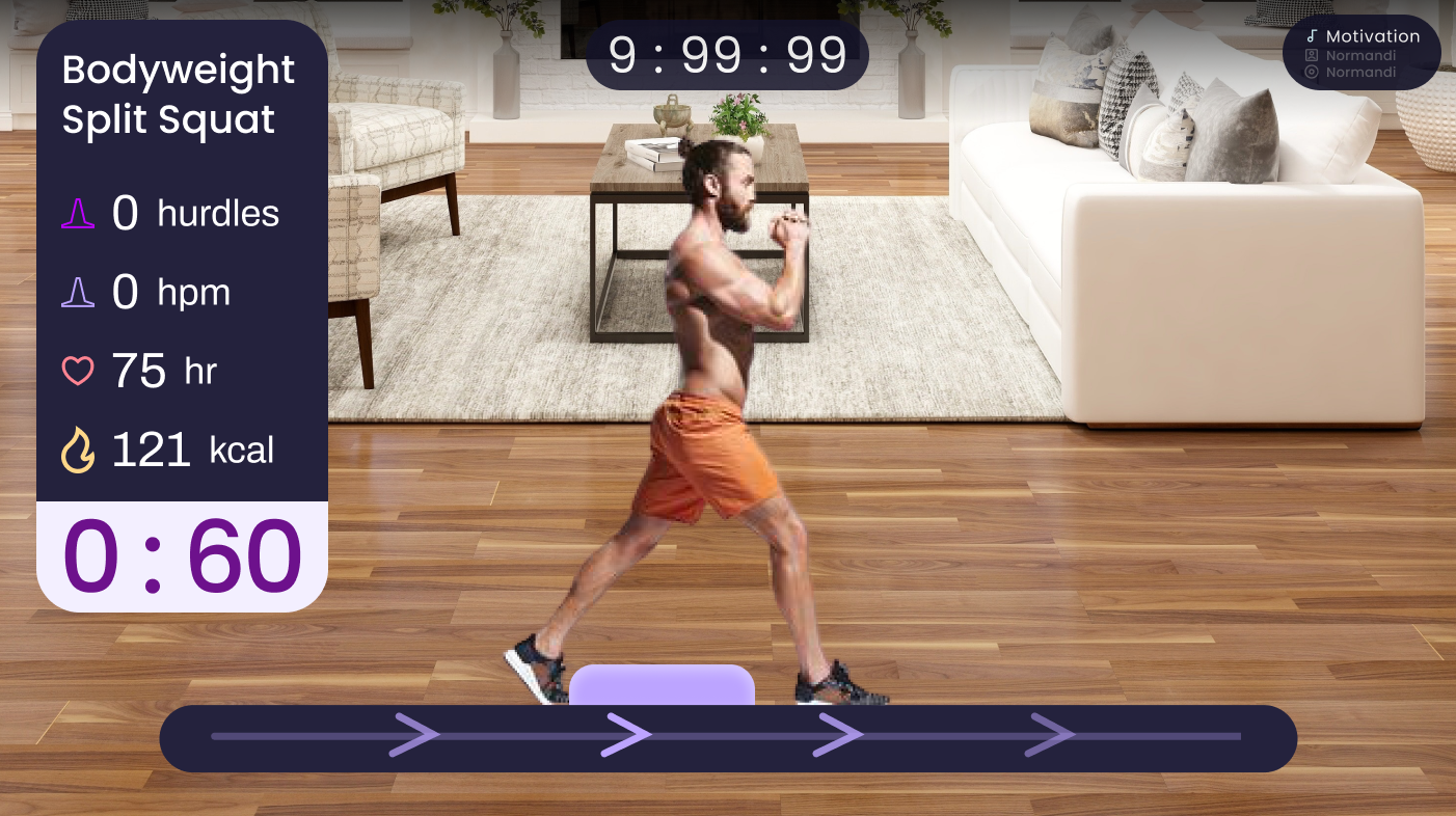 Virdio AR workout session on desktop