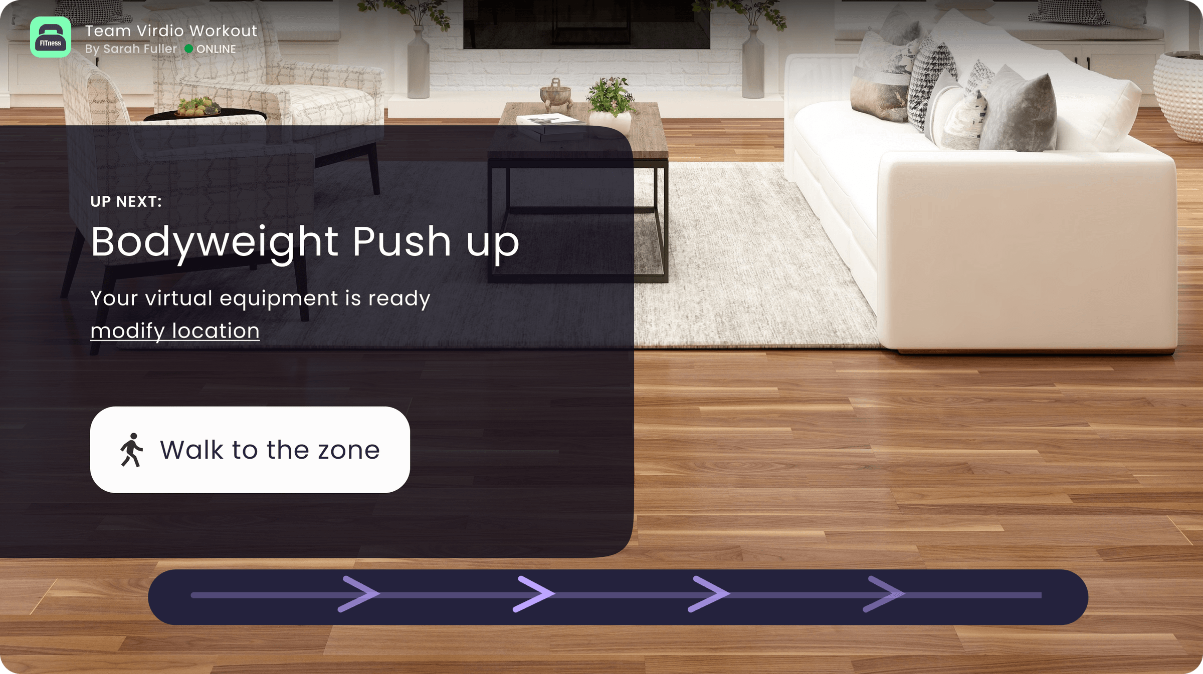 Barbell push-up, AR tracking frame 1