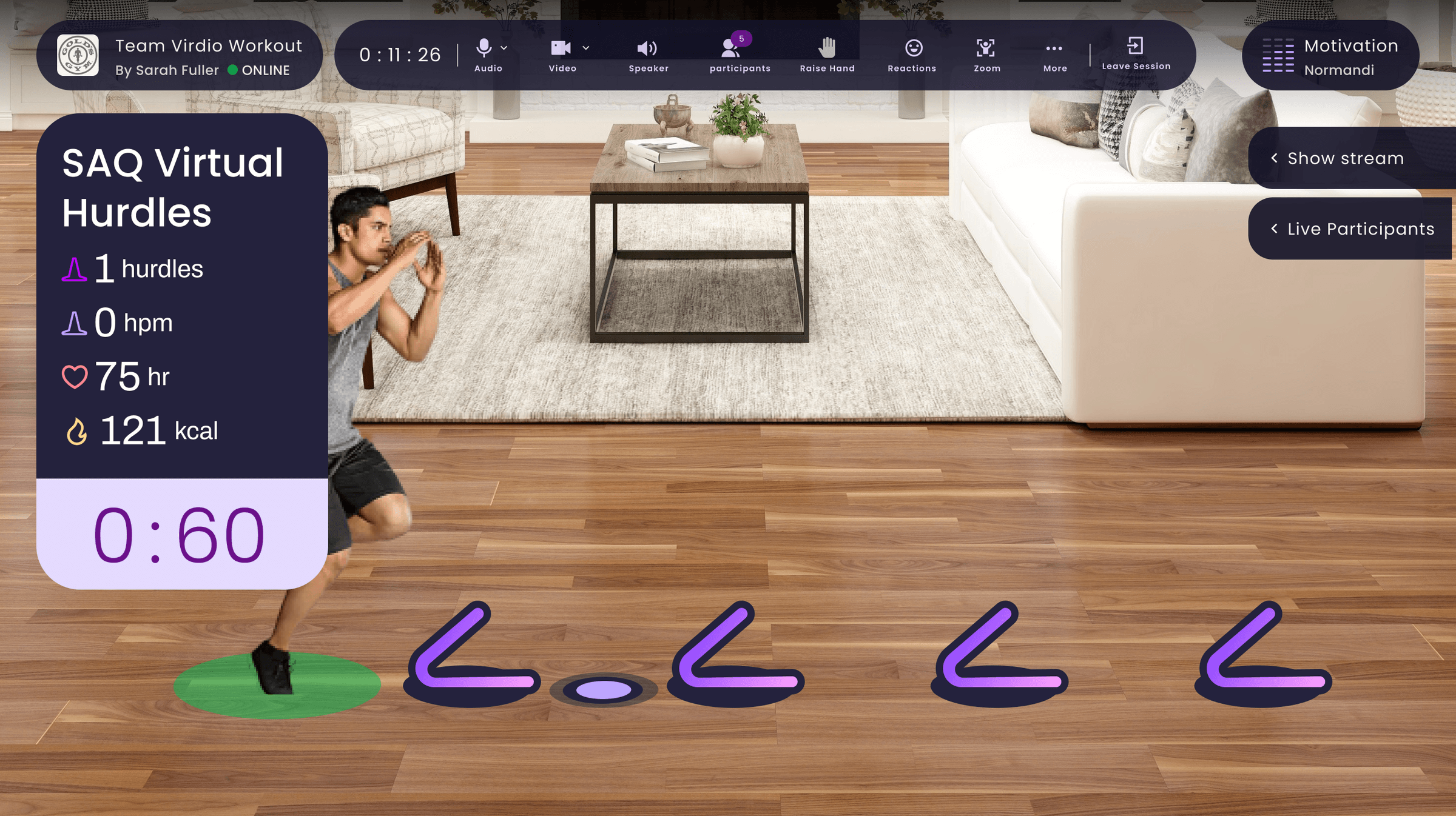 Virtual hurdles, AR tracking frame 1
